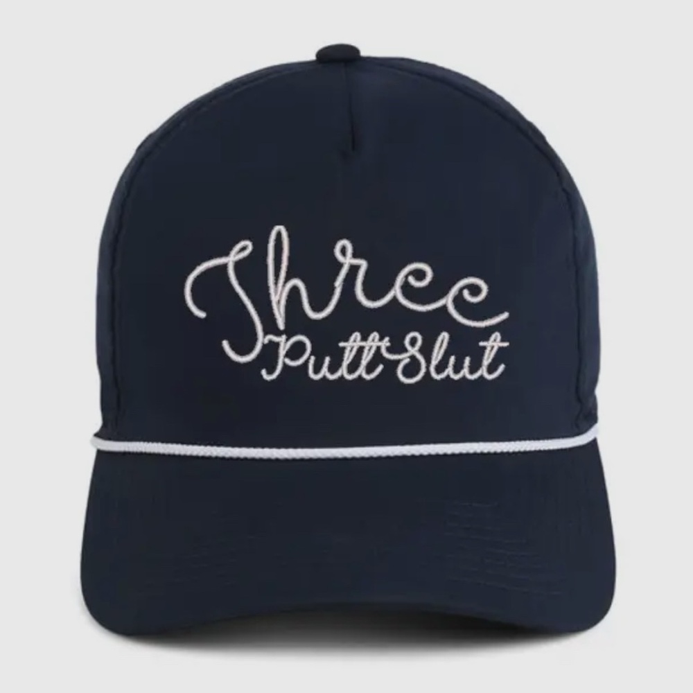Navy Blue Golf Hat with White Embroidery